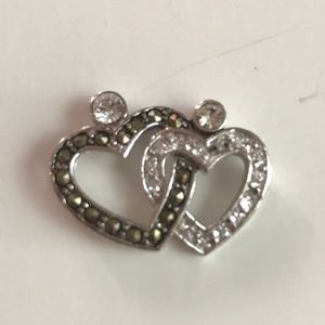 14K Gold Plated Double Heart Pendant!.